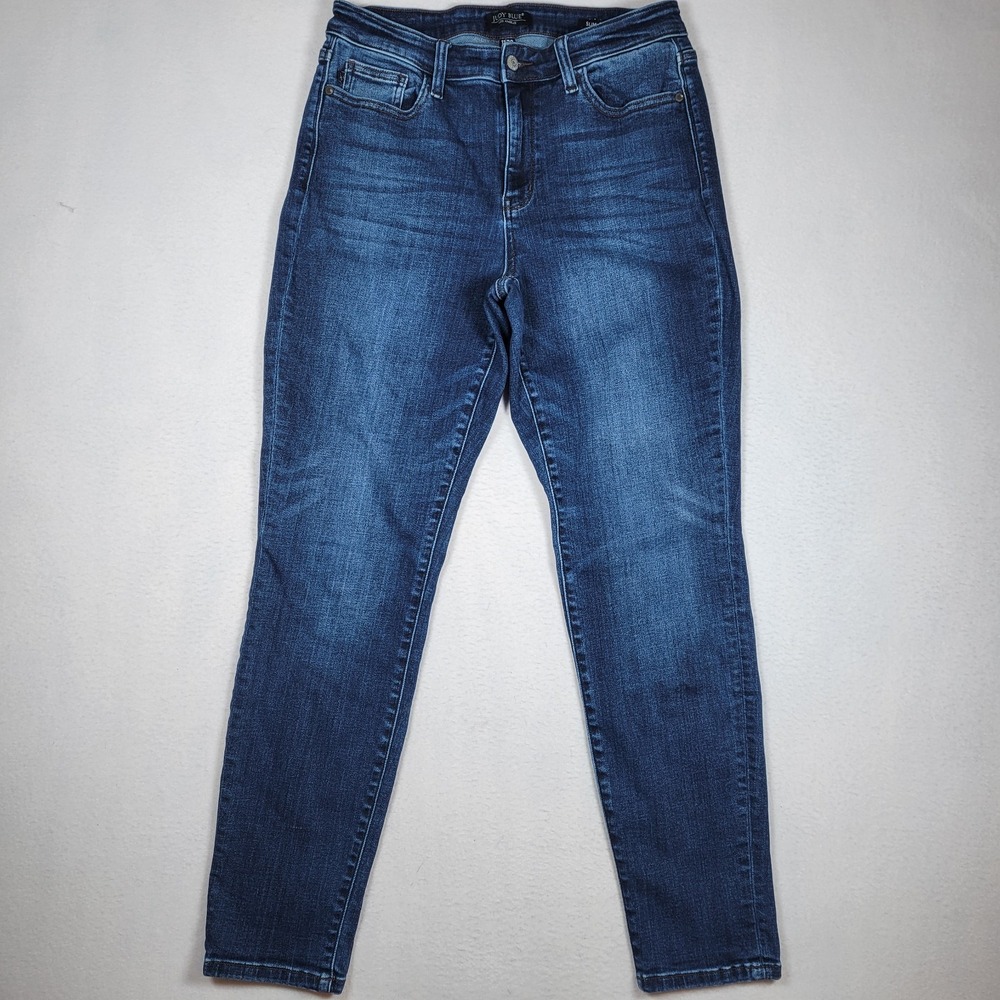 Judy Blue Women's Slim Fit Distressed Dark Blue Denim Jeans Size 11/30 - Picture 2 of 10